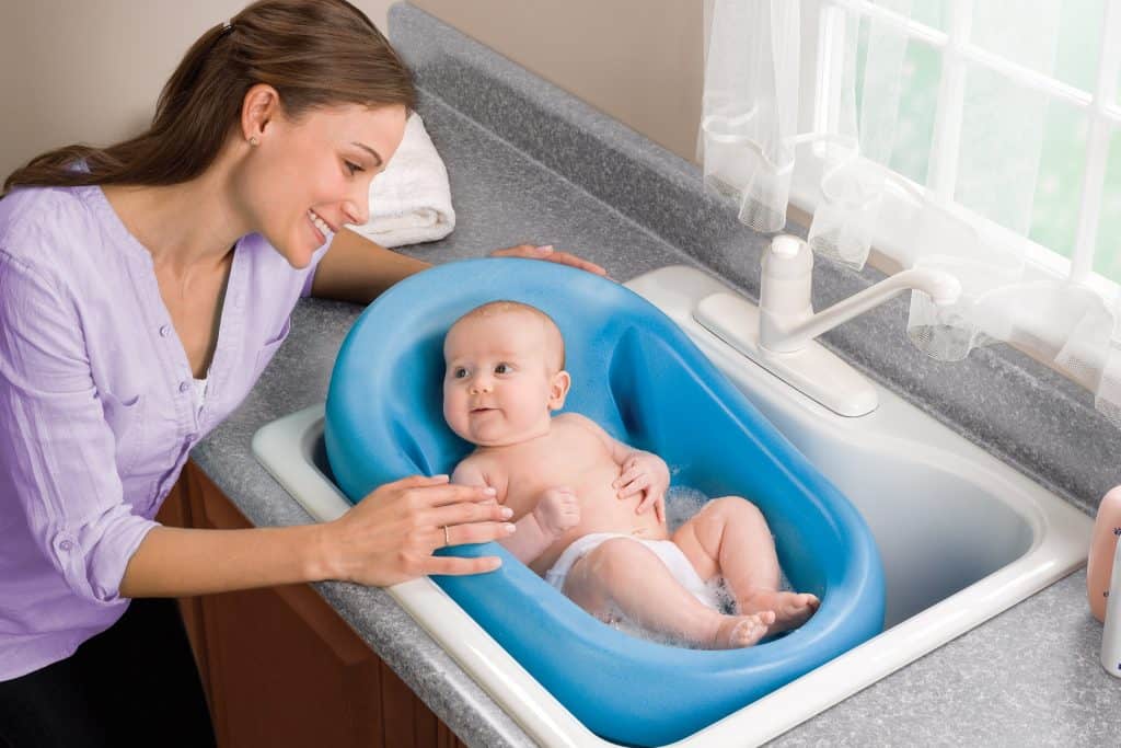bathing your baby in the kitchen sink