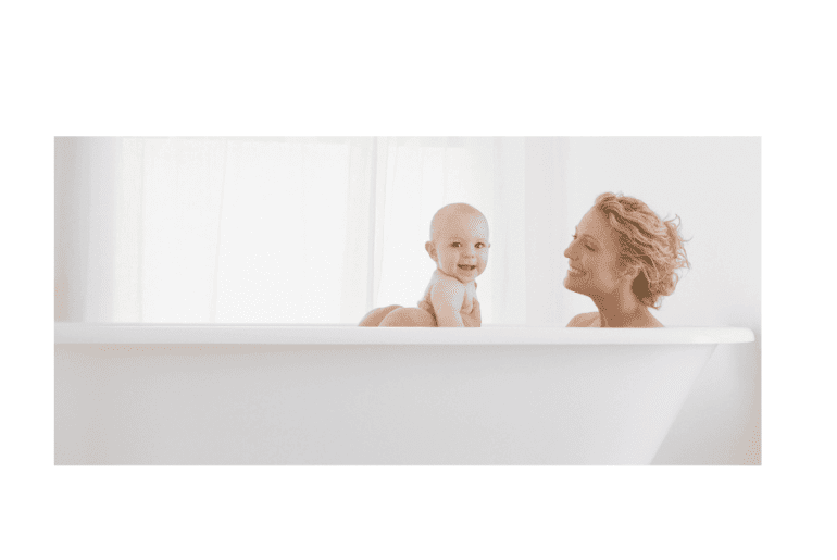 Mother-taking-bath-with-baby