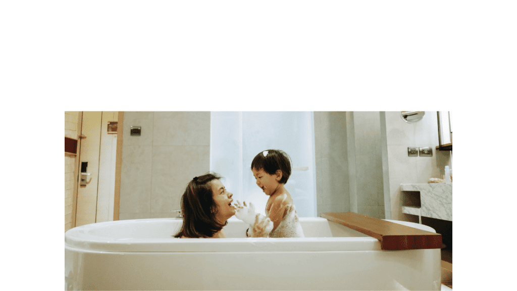 Mother-taking-bath-with-baby